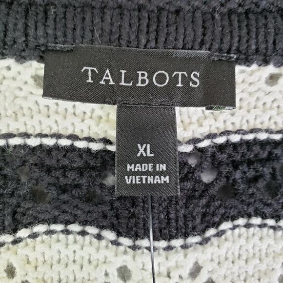 Talbots Sweater Womens Size XL Open Knit Short Sleeve Coastal Stripe New - Picture 6 of 10